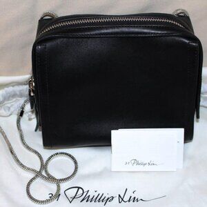 New with Tags 3.1 Philip Lim "Soleil Mini Zip Crossbody", Black Leather Nickel